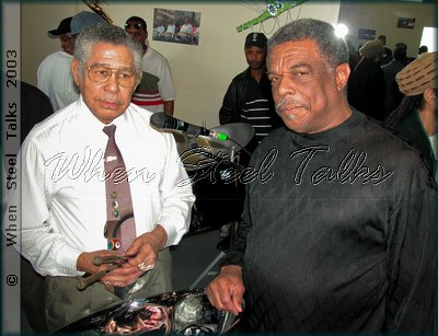 Ellie Mannette with Clyde Durant of Moods Pan Groove