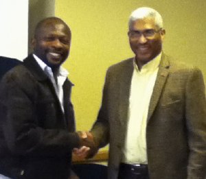 ATTSDC CEO Chief Bowie S. Bowei with H.E. Garvin Nicholas
