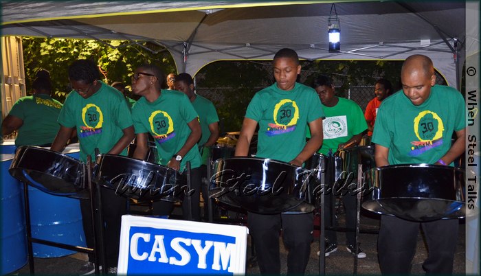 CASYM Steel Orchestra performs at CrossFire's 2013 Panyard opening