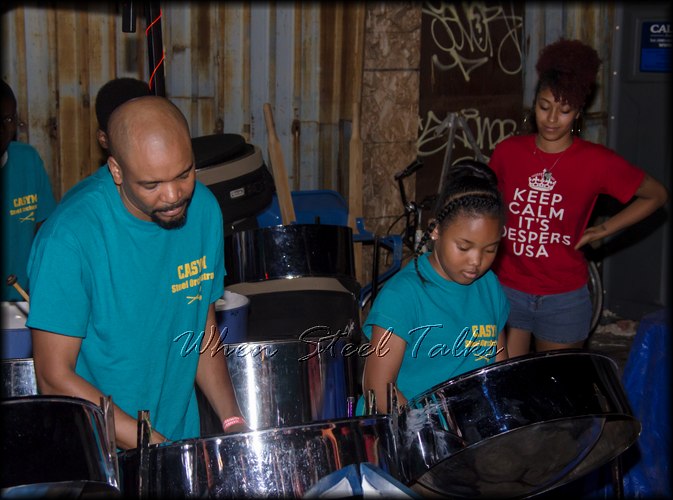CASYMs Travis Roberts (left) with the band's next generation on tenor (right)