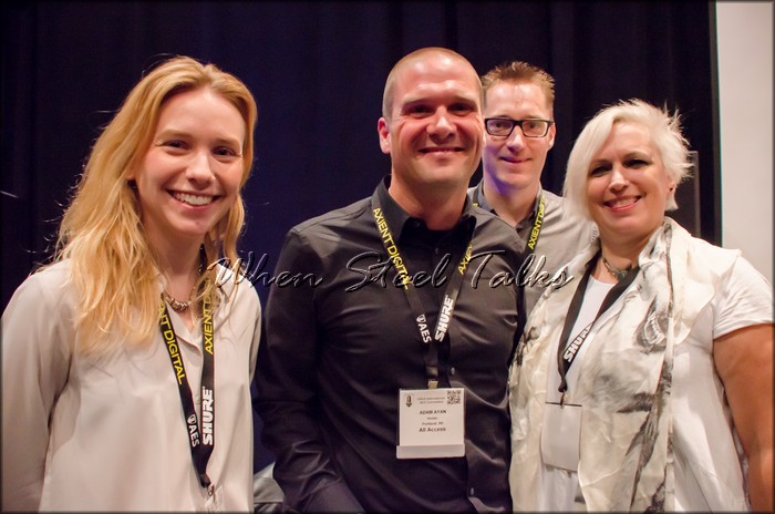 (l-r) Margaret Luthar, Adam Ayan, Ian Corbett and Mandy Parnell after the AES session