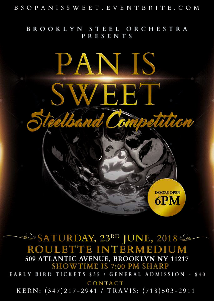 Promotional Flyer for Pan Is Sweet 2018 concert