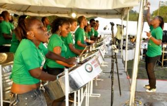 PanTime Junior Steel Orchestra of St. Lucia during their 2013 winning performance at the annual national junior panorama