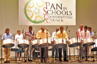 STELLAR SHOW: Graduates who took part in the Panorama Arranging  North Workshop put on a stellar performance at the bpTT-sponsored Pan-in-Schools graduation ceremony.