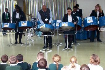 Quest Academy steel band played at Courtwood Primary School