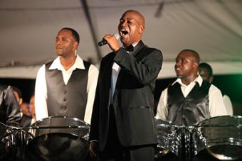Celebrated international tenor Eddie Cumberbatch accompanied by Neal and Massy Trinidad All Stars Steel Orchestra renders This Is The Moment taken from the Broadway hit Phantom of the Opera during the Queen’s Royal College Foundation Pan Royale on Saturday
