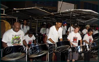 Sonatas Steel Orchestra during their recording session on August 28, eighty minutes before NYPD shutdown