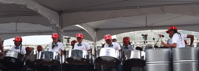 Guaico Presbyterian Steel Orchestra during their winning performance