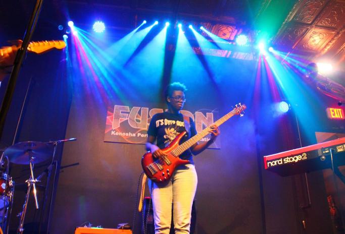 Carla Robinson on Bass Guitar