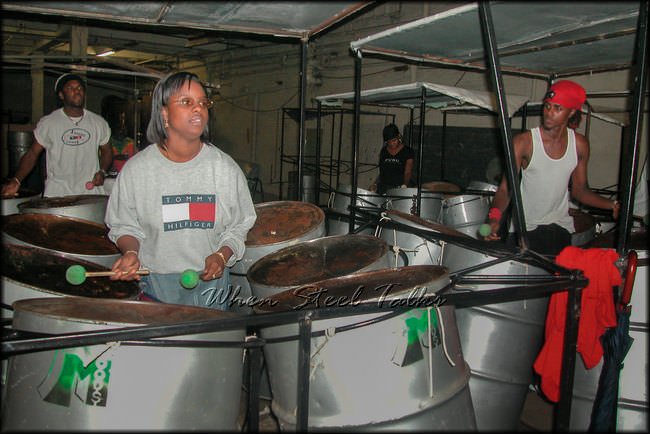 Moods Pan Groove at a recording session with Basement Recordings