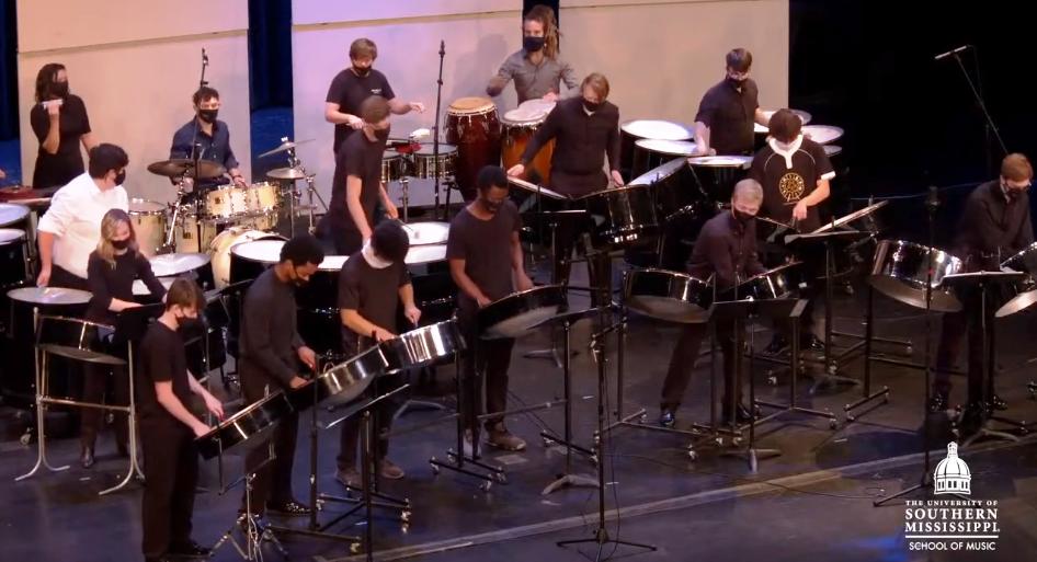 SoMiSPO - Southern Miss Steel Pan Orchestra performs during its Fall 2020 Percussion Extravaganza