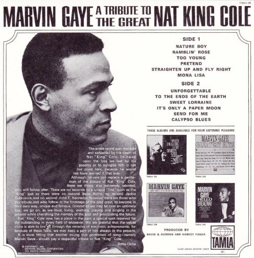 Back album cover of 'A Tribute to The Great Nat King Cole'