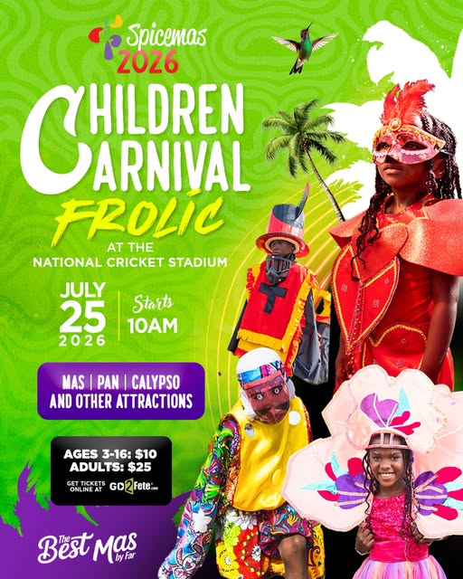Children’s Carnival Frolic 2026 - Spicemas - flyer