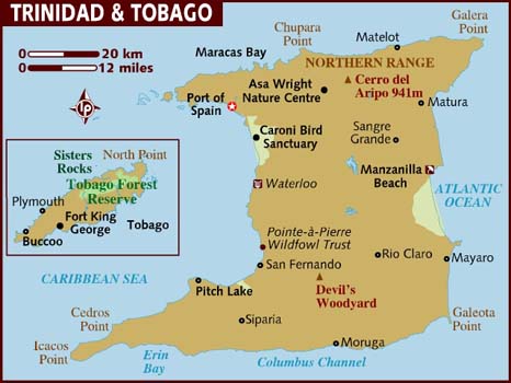 Map of Trinidad & Tobago