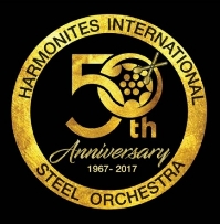 Harmonites International Steel Orchestra - Antigua - band logo - When Steel Talks