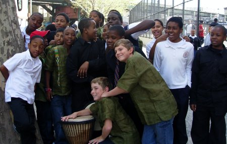 Philippa Schuyler Major Steelpan Ensemble and St Stithians Prep youth together after performances