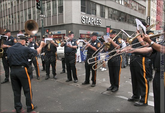 Band from the Passaic County Sheriff's department practises
