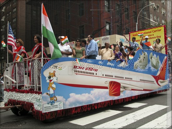 Air India float at the 30th India Day Parade on Madison Avenue, New York