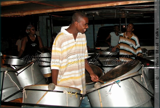 Marsicans Steel Orchestra while recording in 2005