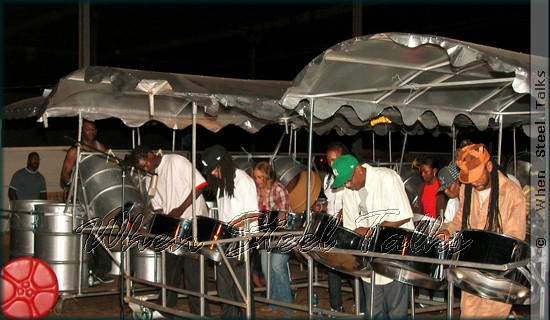 D'Radoes Steel Orchestra while recording in 2009