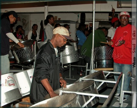 Despers USA 'at play' with drill master Bertram 'Teeths' Glasgow (in red)