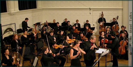 Flutists Ransom Wilson and Dariya Nikolenko performing in Martin Bresnick's Pan Pensero