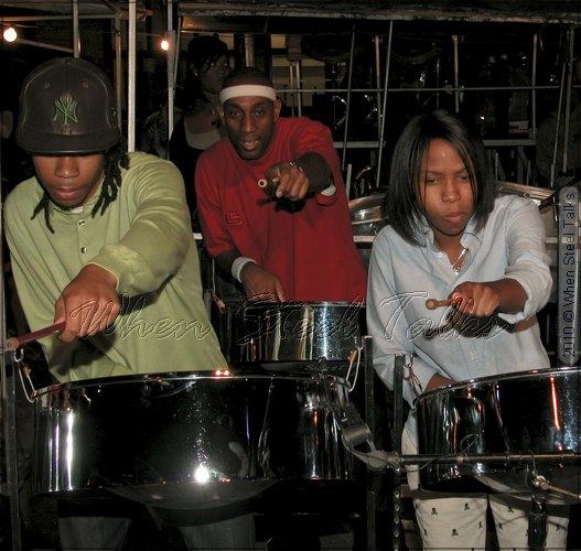 Ryan Joseph during recording session with Pan Sonatas Steel Orchestra