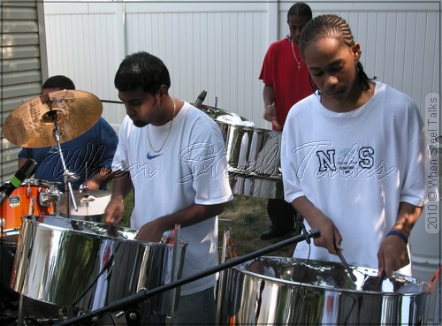 Ryan Joseph during a recording session with Steel Sensation in 2005