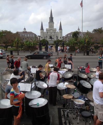 Performing in the French Quarter in New Orleans in 2009.