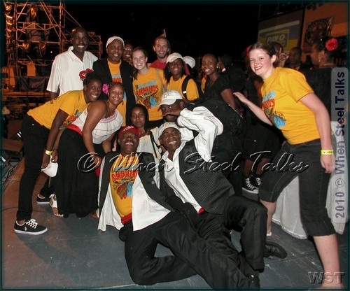 Oberlin's Anne Thompson on stage with Sonatas after their 2009 New York panorama triumph.