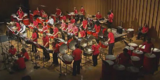 The NIU Steelband perform for their 2010 Fall concert at Northern Illinois University, Illinois, USA