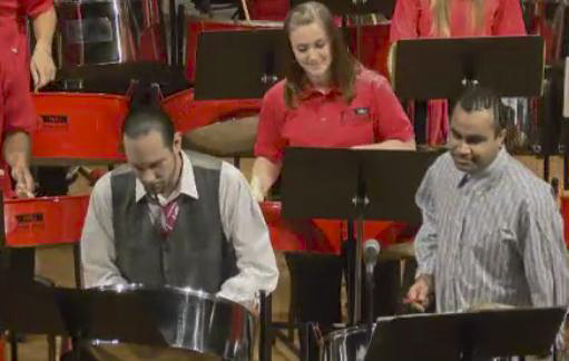 Victor Provost performs as Liam Teague looks on