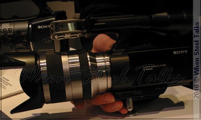 Sony's NEX-VG10 at the 2010 PhotoPlus Expo in New York