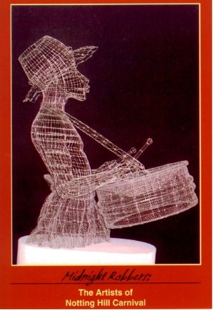 The 'Artists of Notting Hill Carnival' post-card by Ruth Tompsett and Carl Gabriel, both of whom are organisers of this years conference and are presenting.   