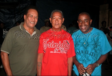 (l-r) Robert Greenidge, Hueloy Lila Yip Young, Brian 'Bean' Griffith