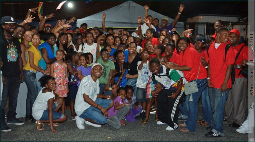 Pan players from all six bands performing at CASYMS launch get together for a quick photo shoot - NY style