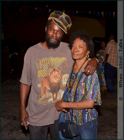 Glenda Gamory with Junior "Man" Samuel, leader of D'Radoes, which performed at the launch