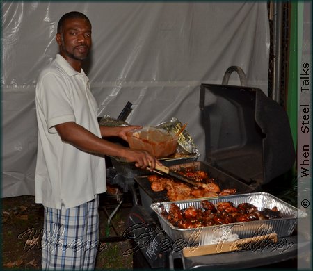 Emerson Gamory takes care of business on the barbecue