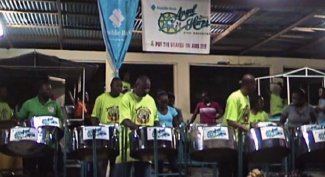 Angel Harps Steel Orchestra at rehearsal
