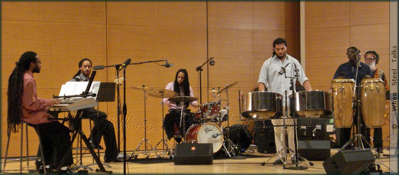 Andre White on stage for Jazz on Pan