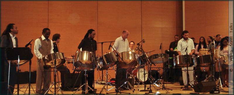 All artists on stage during Jazz on Pan for finale performance