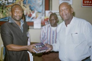 CEO & Nigerian Steelpan Society president, Chief Bowie S. Bowei (left) with Keith Diaz (right)
