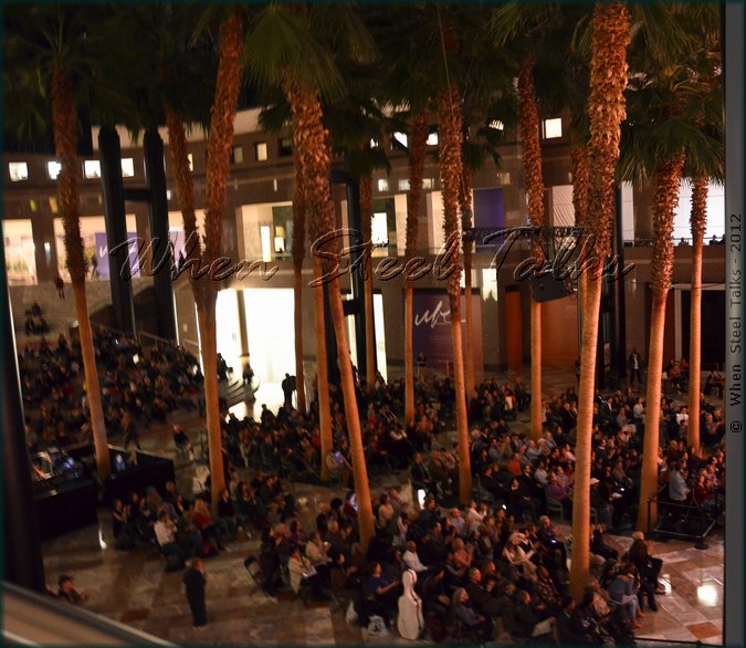 Audience for Sonatas Steel Orchestra Brooklyn Philharmonic at World Financial Center Winter Garden