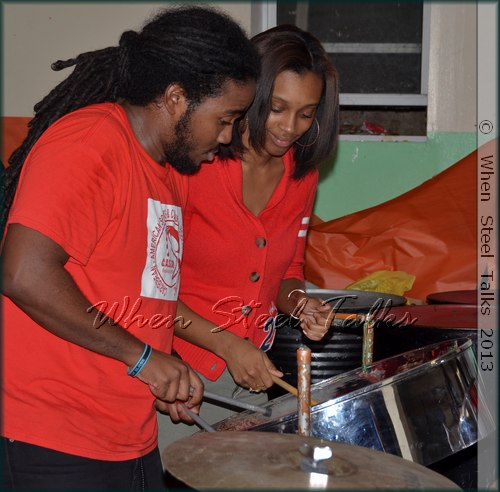 Matthew Best with fellow musician at practice