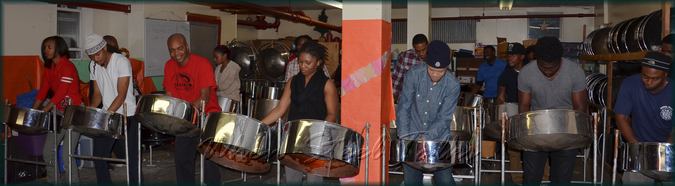 The Brooklyn Steel Orchestra at practice