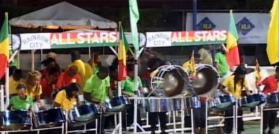 Rainbow City All Stars Steel Orchestra during the 2014 Grenada National Panorama