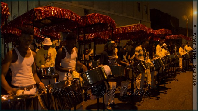 ADLIB Steel Orchestra practice before hitting the stage