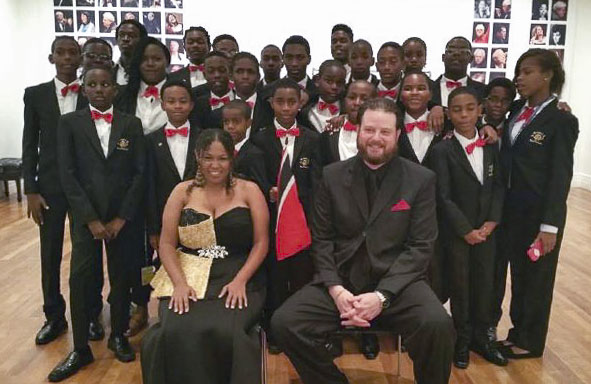 Shenelle Abraham with St. Margaret’s Boys’ Steel Orchestra