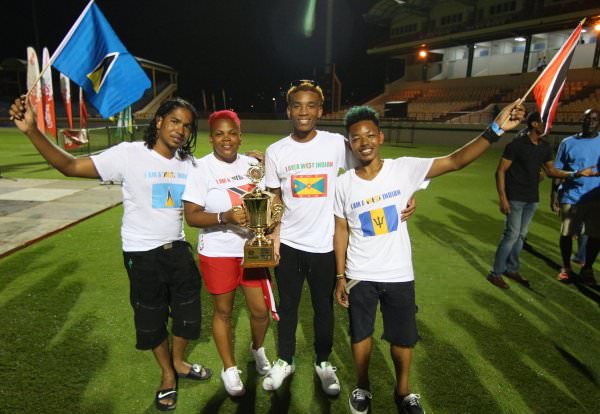 Left to right: drill master Marcus Ash, band leader Quill Barthelmy, arranger Andrius Richard Edwide and captain Joshua Mathurin