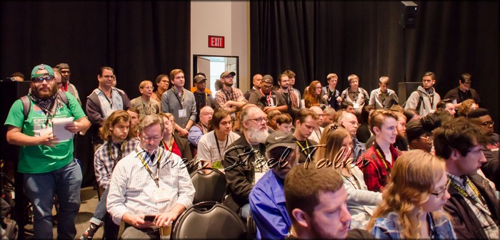 Attendees at the Mixing vs. Mastering session at the 143rd AES Convention, New York